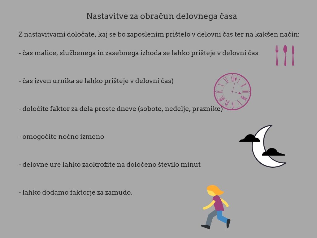 nastavitve za obračun